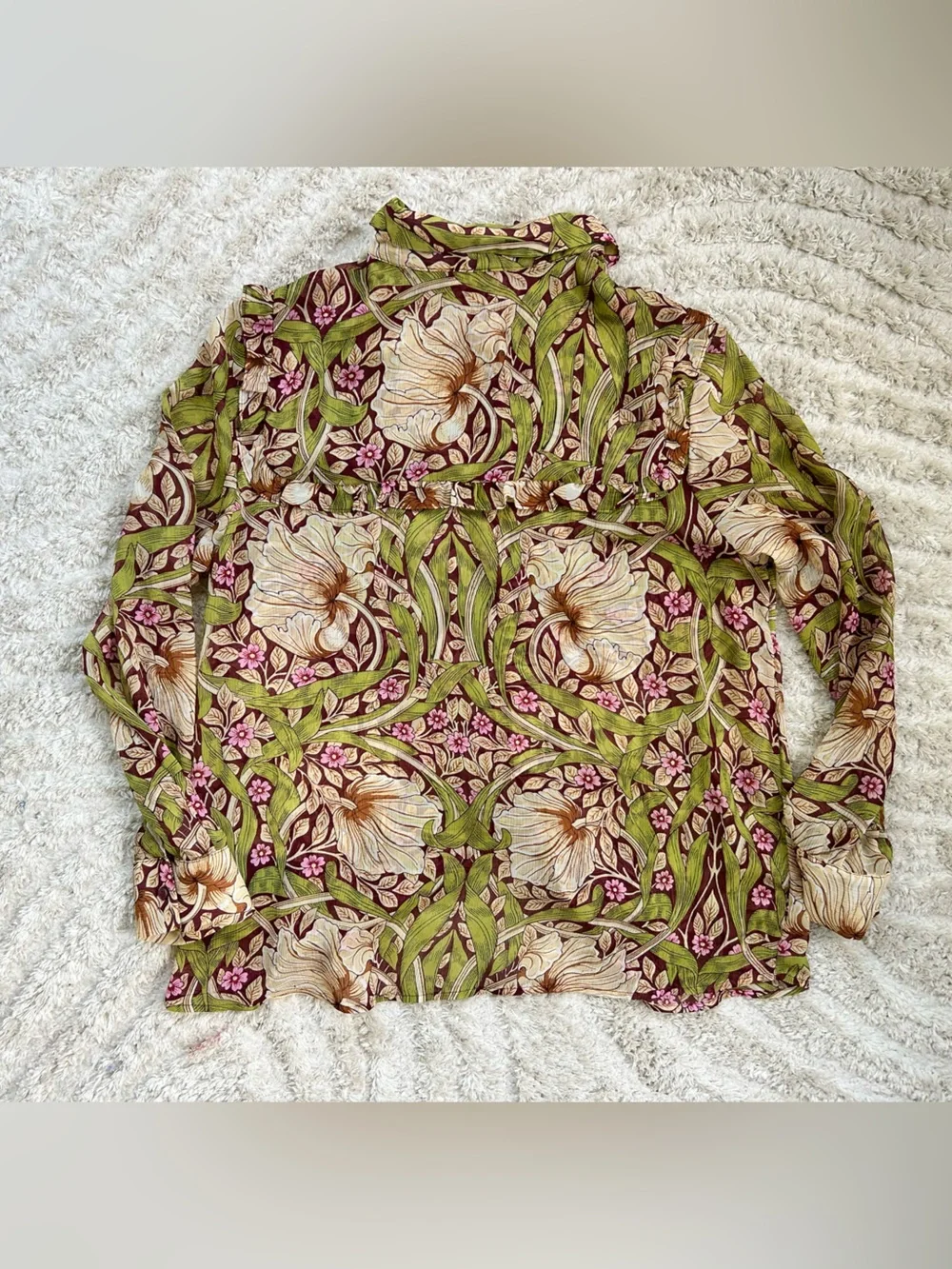 H&M William Morris Women's Floral Button-Up Shirt
